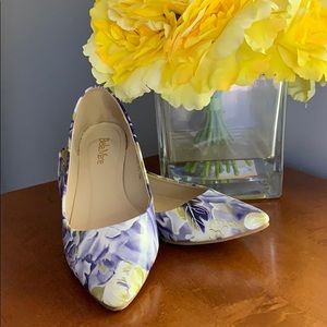 Blue and yellow floral Bella Marie flats size 8